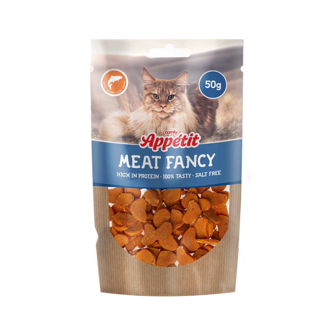 Natürliche Lachs-Häppchen für Katzen – 50 g