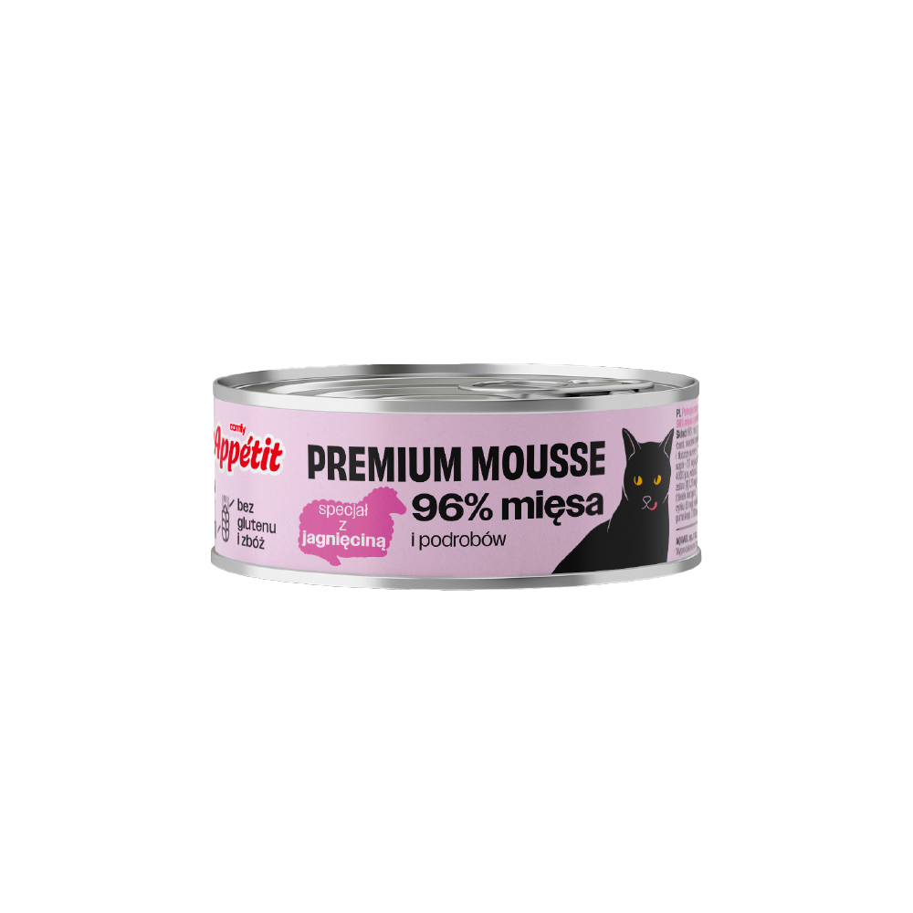 Premium Mousse mit Lamm – Getreidefreies Nassfutter für Katzen, 85 g