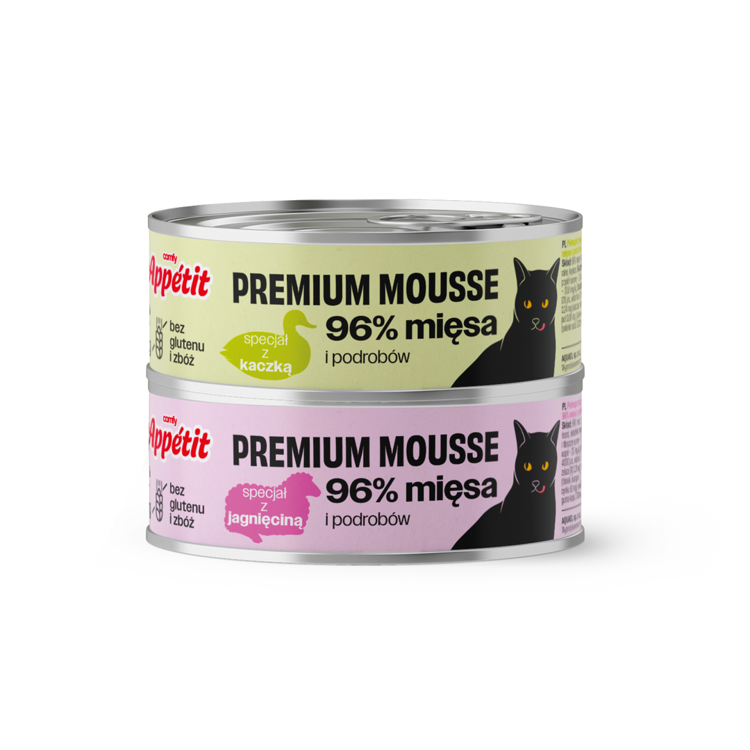 Premium Mousse mit Lamm – Getreidefreies Nassfutter für Katzen, 85 g